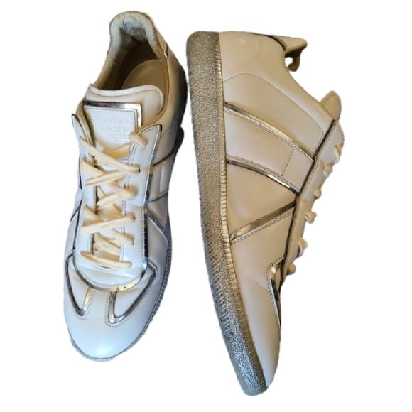 MAISON MARGIELA II WHITE & SILVER SNEAKERS - Picture 4 of 9